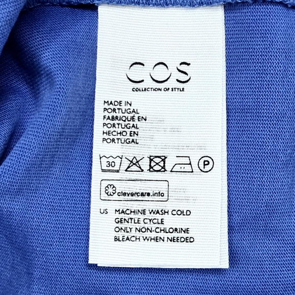 COS Oversized Heavy Cotton T-shirt Dress Size XS Cornflower Blue Crew Neck - Picture 5 of 6